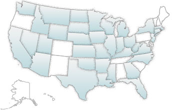 United States map showing states highlighted that SureSellNow.com offers training for